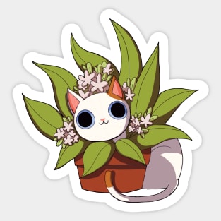 Cat in a Plant Sticker